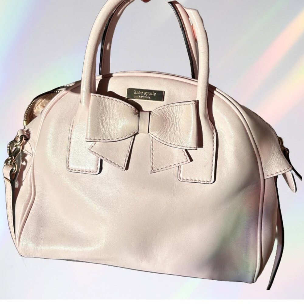 kate spade NWOT Lottie Bow Satchel Baby Pink Shoulder handbag Pristine